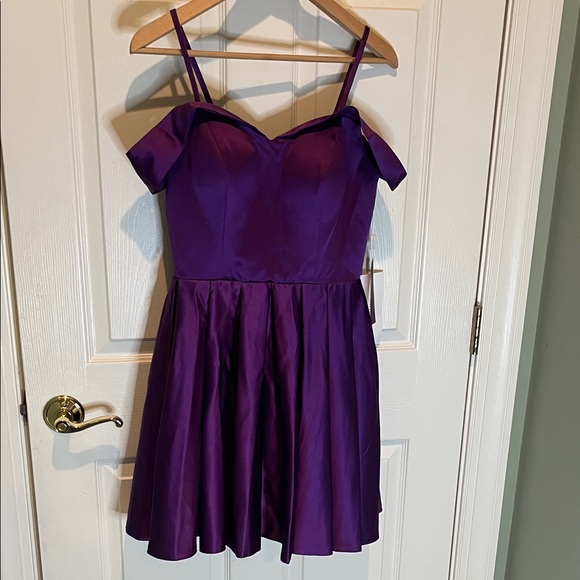 Purple Off-Shoulder Dress - Picture 1 of 4